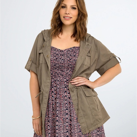 torrid Jackets & Blazers - Torrid Brown Short Sleeve Anorak 1X